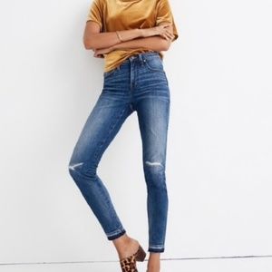 Madewell High Rise 9" Distressed Skinny Jeans 25